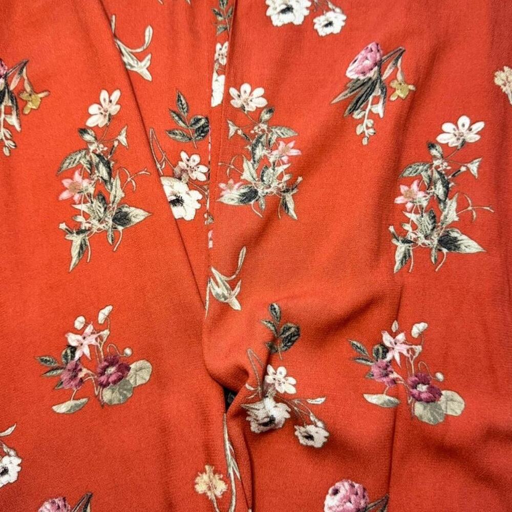 NEW William B Orange Floral Whimsigoth High-Rise Wide Leg Side-Split Pant — SM - Picture 5 of 6